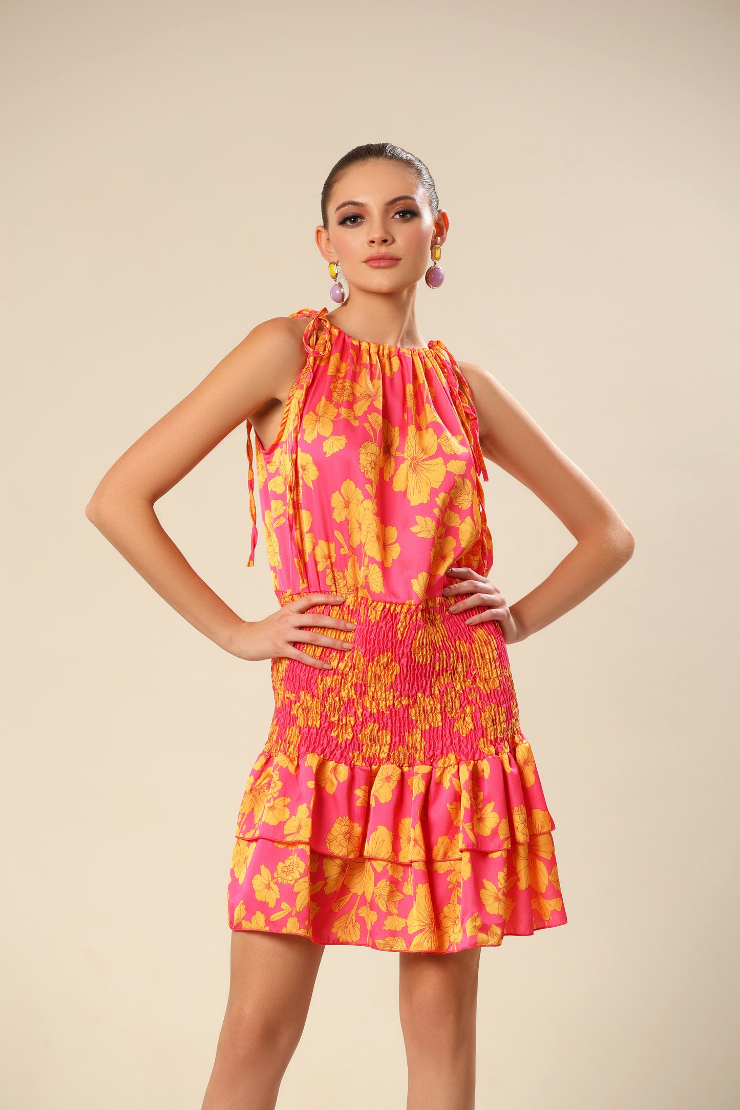 Pink Citrus Bliss Ensemble Dress