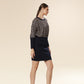 Black White Sculpt Fitted Skirt Chic Dress