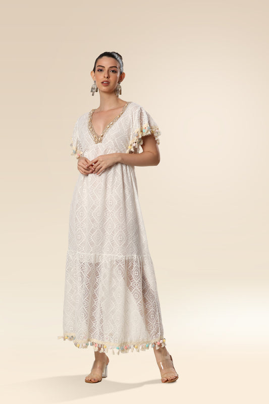 Ivory Lace Seaside Stunner Dress