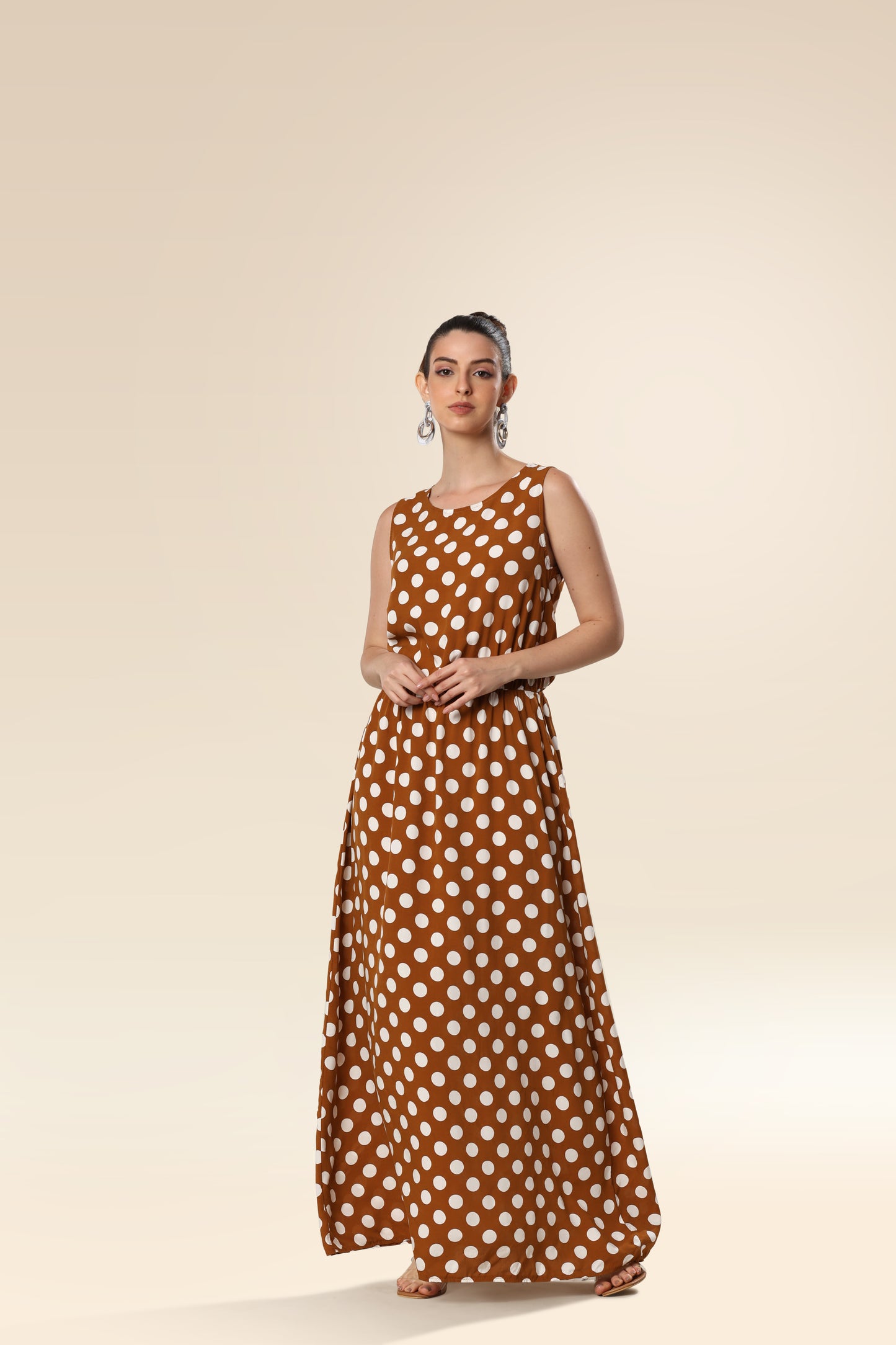 Caramel Charm Dottie Dress