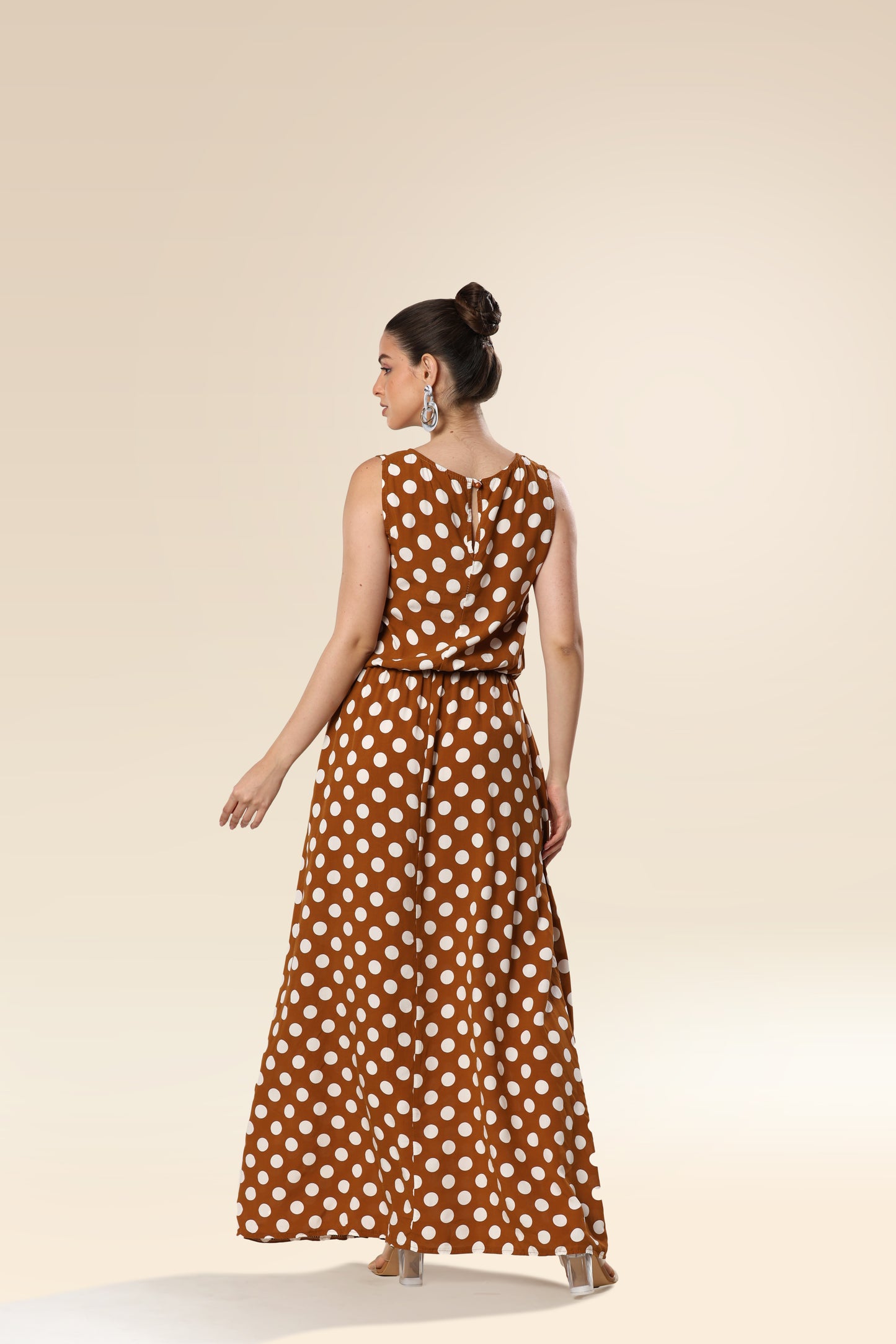 Caramel Charm Dottie Dress