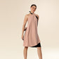Lustrous Black Tie-Top Ensemble Dress