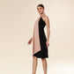 Lustrous Black Tie-Top Ensemble Dress