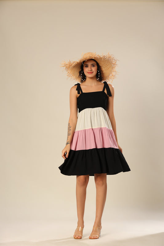 Charcoal Haze Color Block Dress