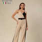 Dapper Duo Tone Attire Jump Suit