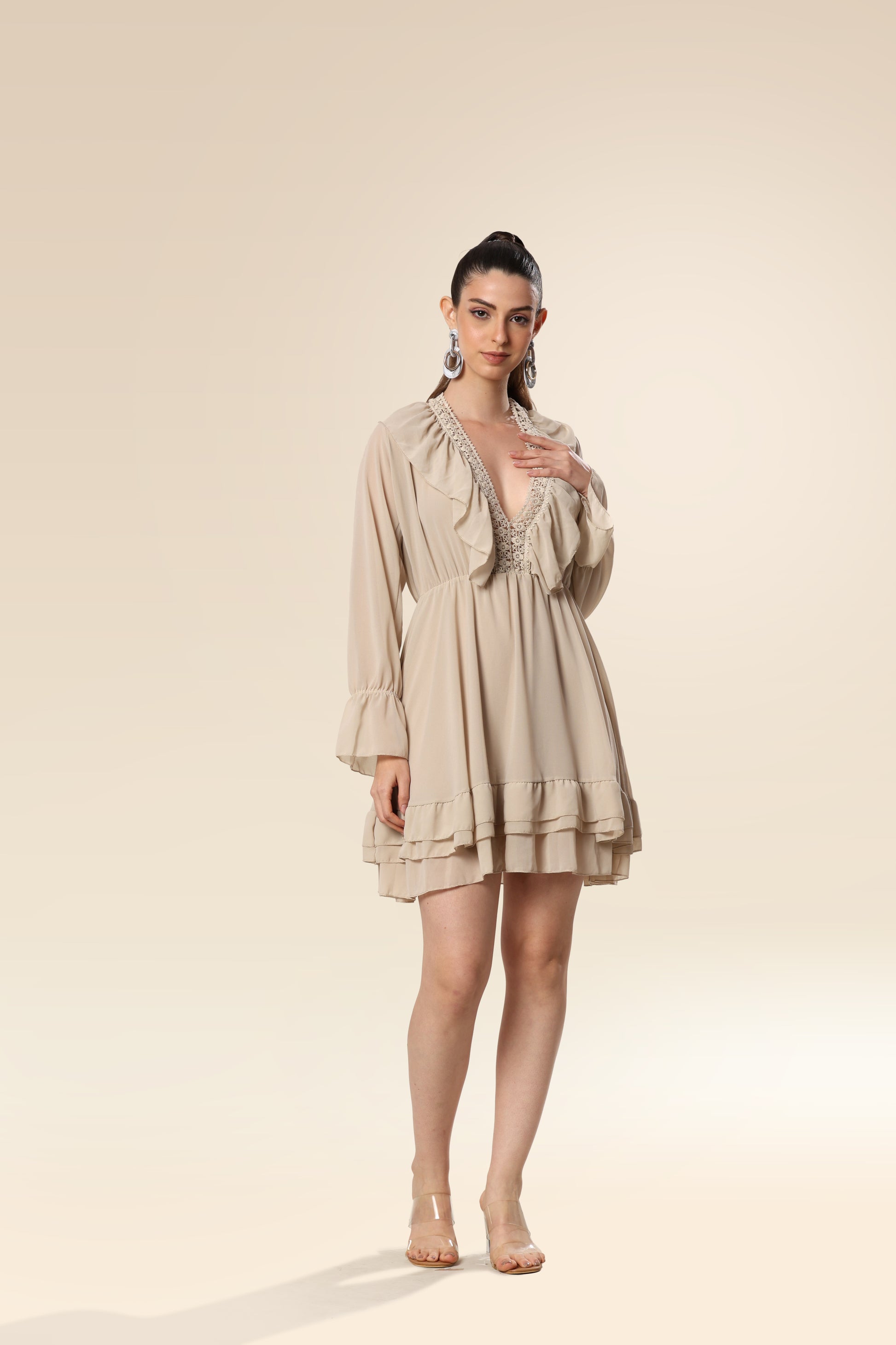 Ethereal Elegance Lace Cascade Dress Resortire Ethereal Elegance Lace Cascade Dress Resortire