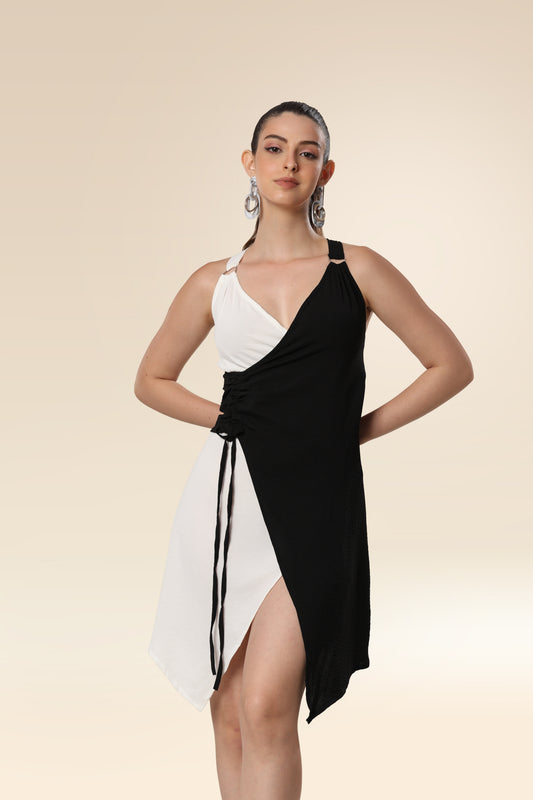 Dual Tone Sway Wrap Dress