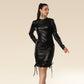 Midnight Muse Strap-Fit Faux Leather Glam Dress