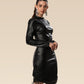 Midnight Muse Strap-Fit Faux Leather Glam Dress