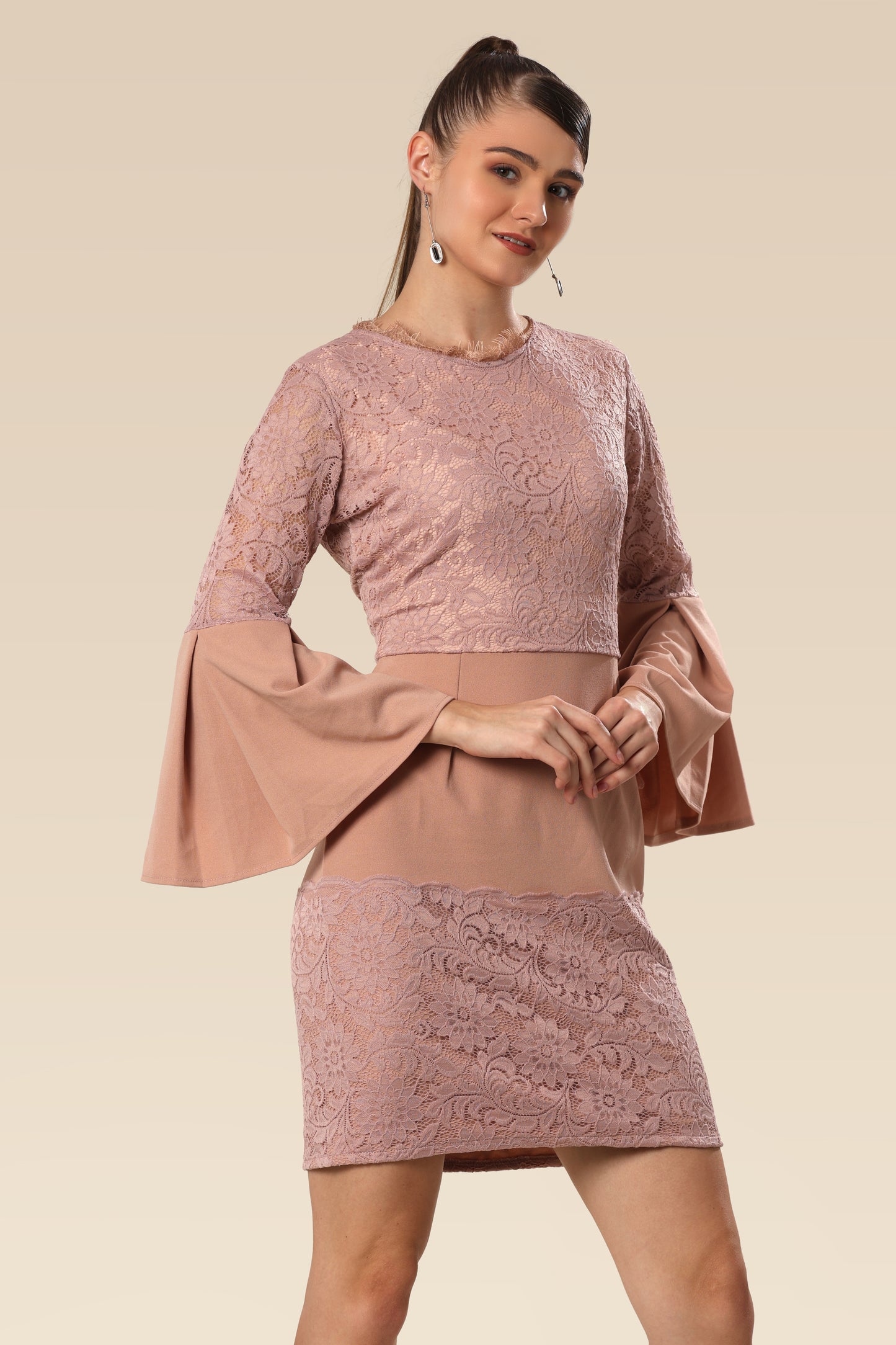 Soft Elegance With Lace Trims Dress