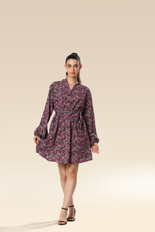Vibrant Vogue Belted Dress