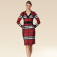Vogue Grid Belted Beauty Dress