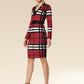 Vogue Grid Belted Beauty Dress