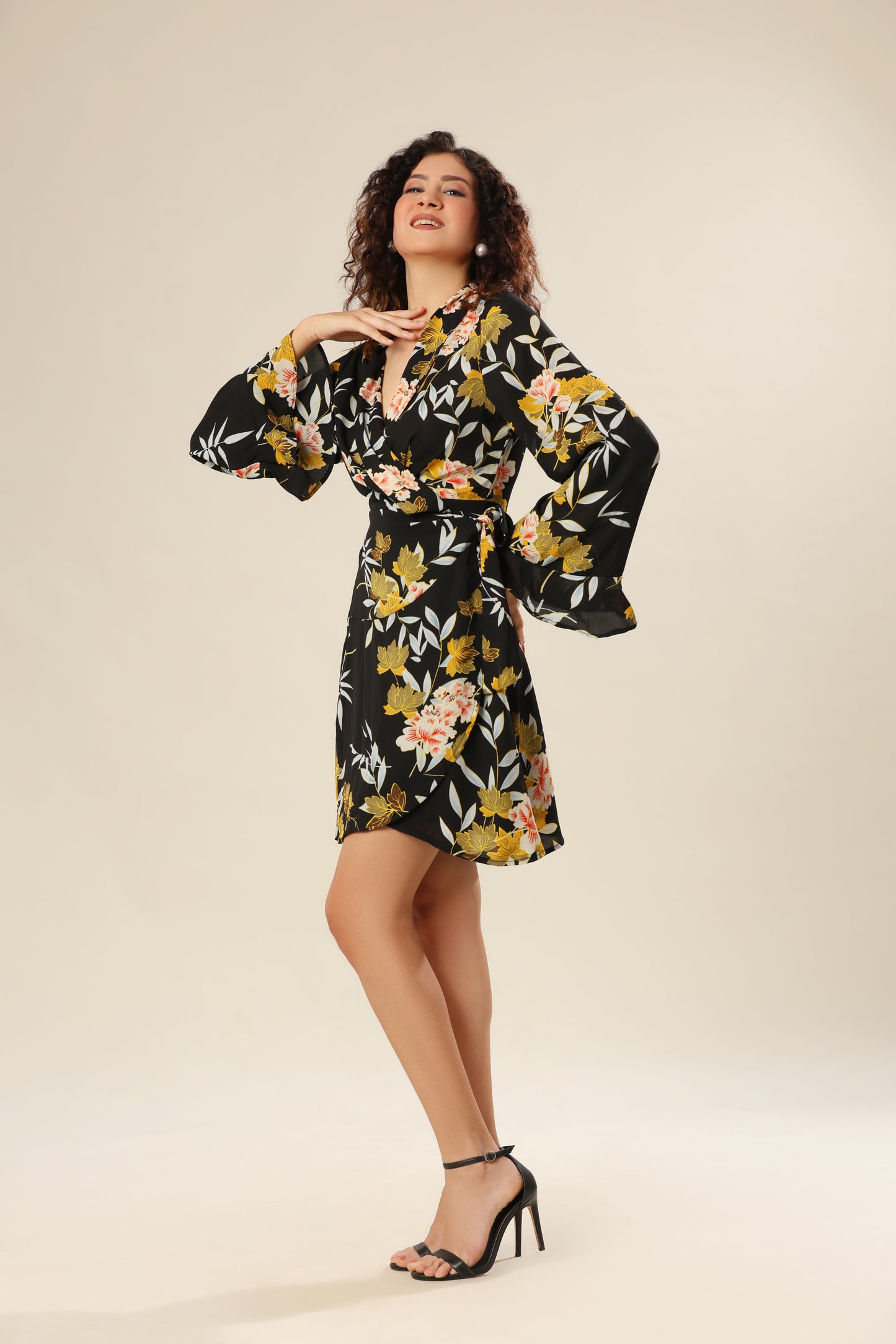 Black Petal Fusion Dress