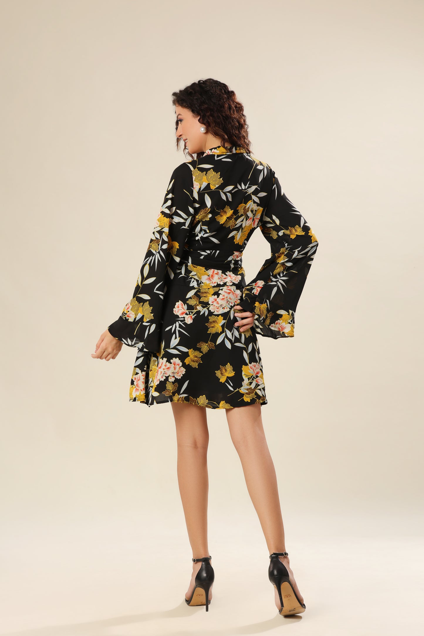 Black Petal Fusion Dress