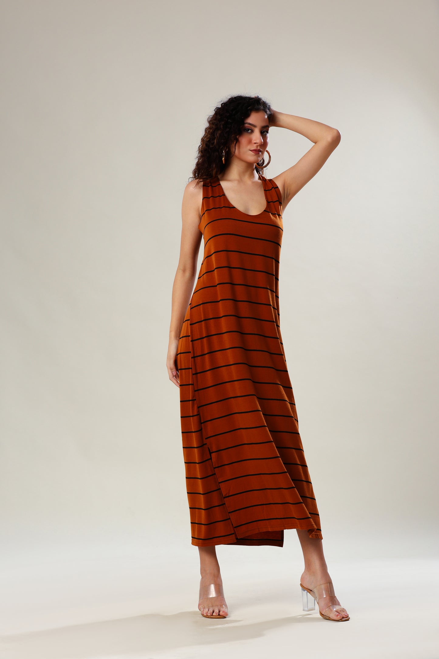 Mocha Magic Striped Dress