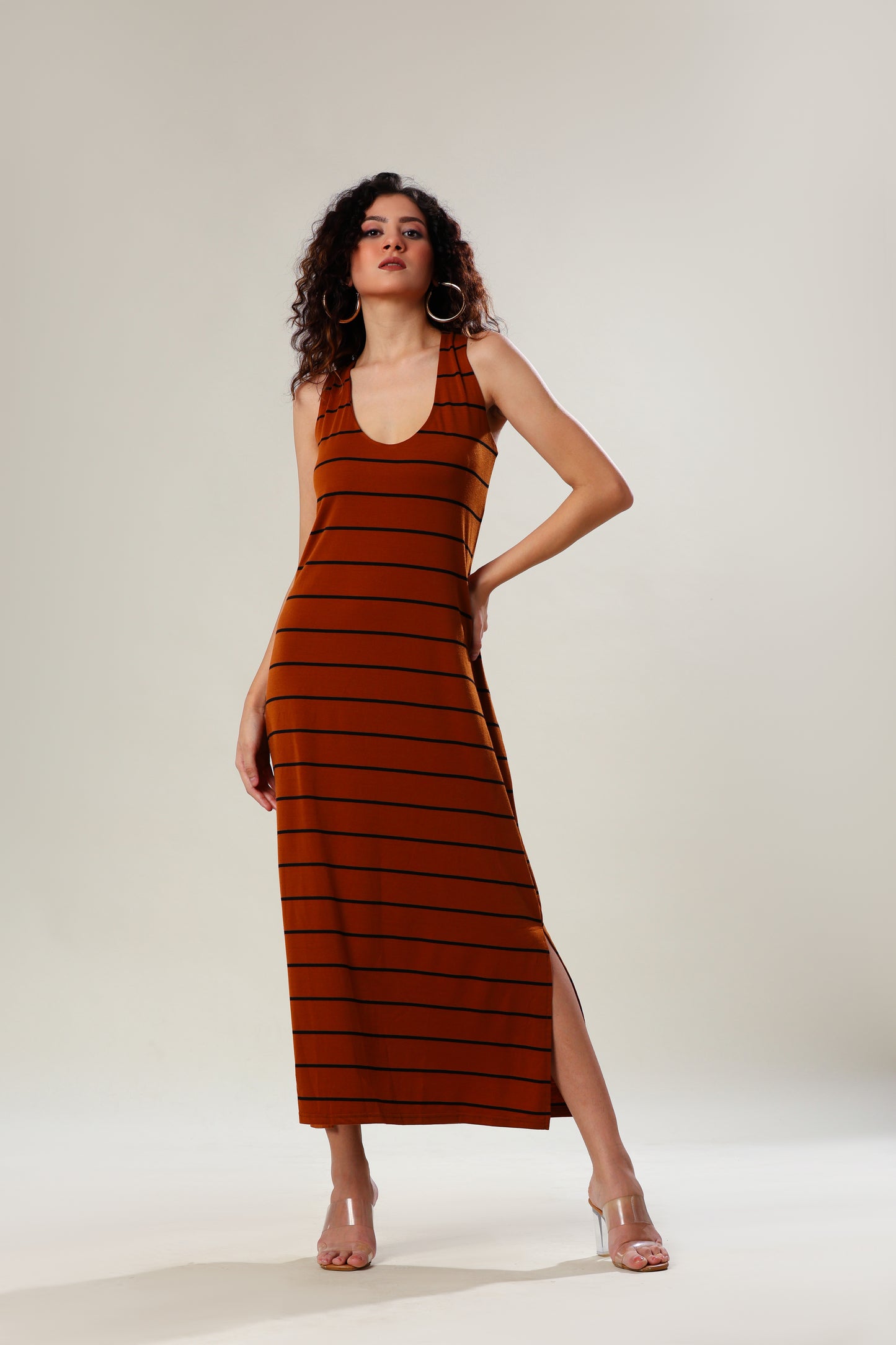 Mocha Magic Striped Dress