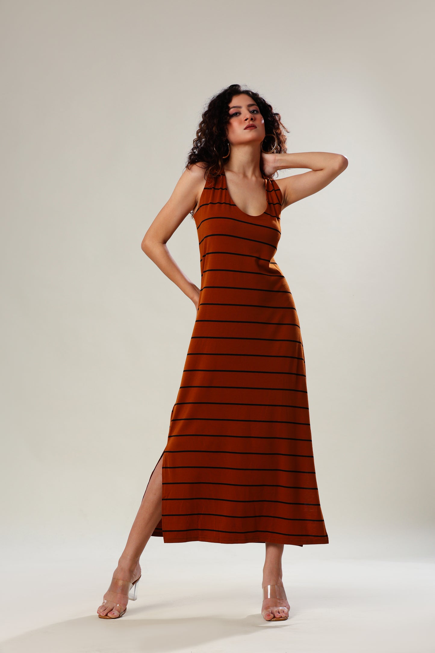 Mocha Magic Striped Dress