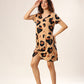 Bronze Leopard Twist Rib Dress