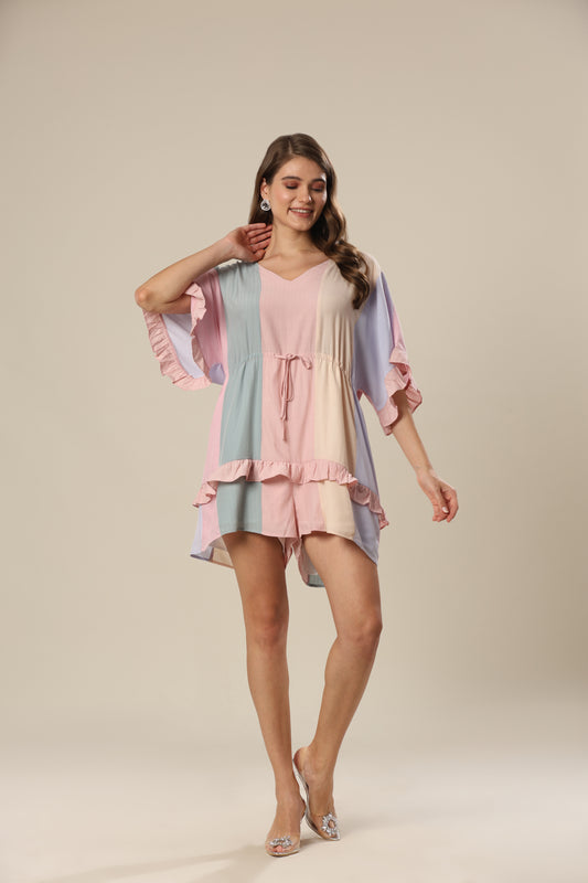 Chromatic Bliss Kaftan Style Romper