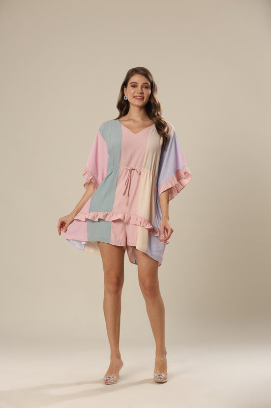 Chromatic Bliss Kaftan Style Romper