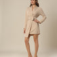 Urban Drapes Beige Waist-Tie Dress