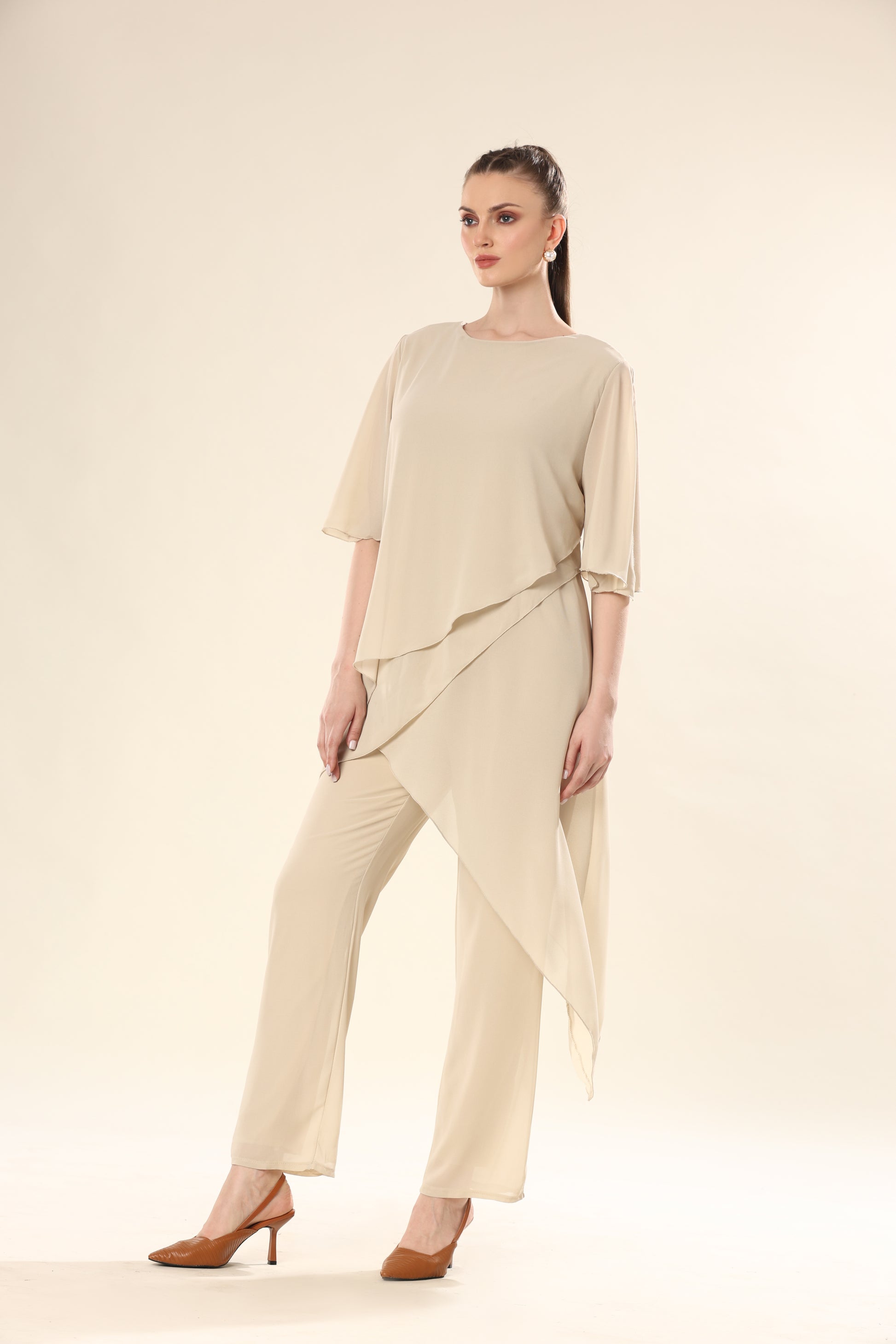 Set Of Translucent Tunic And Long Pants - Co ord set