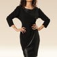 Faux Leather Flair In Black Dress