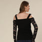 Sheer Lace Sleeve Fitted Top