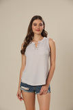 Slate Serenity Eyelet Elegant Top