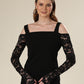 Sheer Lace Sleeve Fitted Top