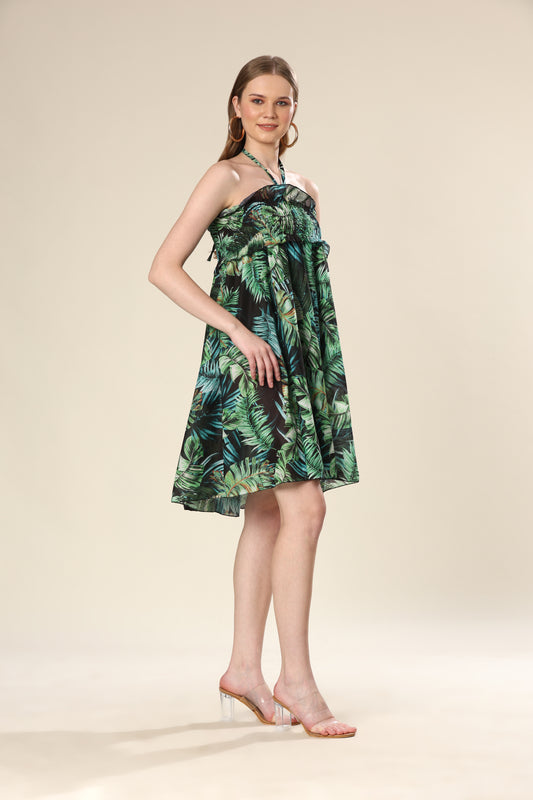 Tropical Greens Glam Dress